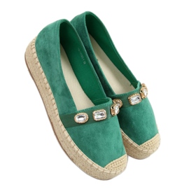 Espadrilles mit Steinen grün 100-131-SC-1 Grün