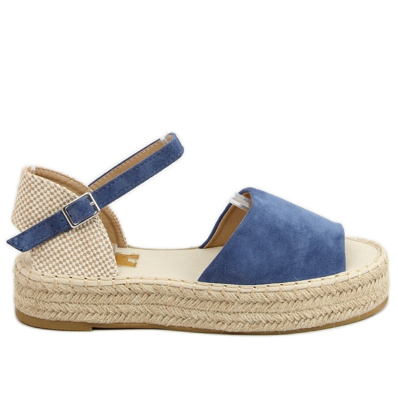 Blaue Espadrilles mit offener Spitze A663-ESP-1 Jeans beige