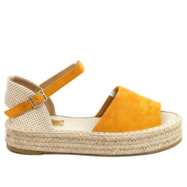 Espadrilles mit offener Spitze honig A663-ESP-1 Gelb beige