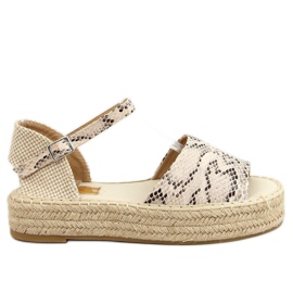 Offene Espadrilles A663-ESP-1 Snake beige