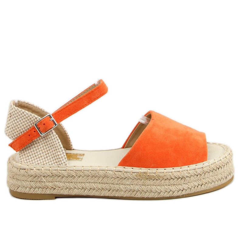 Orange Espadrilles mit offener Spitze A663-ESP-1 Orange beige