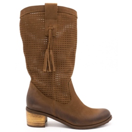 Olivier Damenstiefel durchbrochen D44 braun