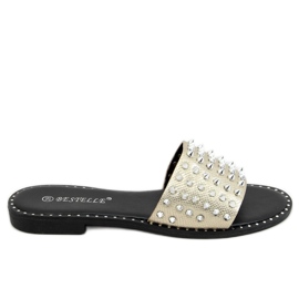 Gold N101 Gold Hausschuhe mit Nieten golden