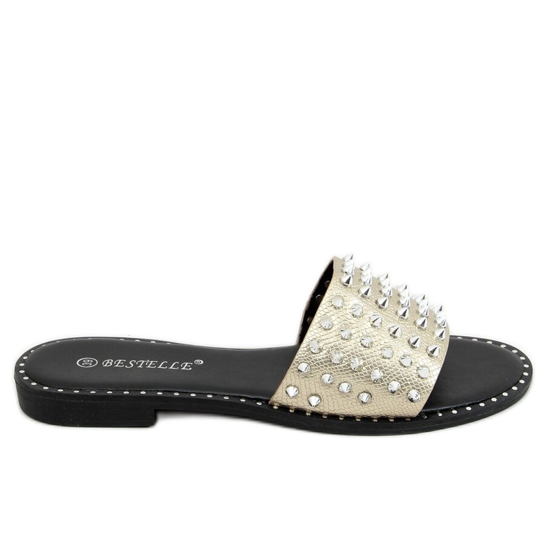 Gold N101 Gold Hausschuhe mit Nieten golden