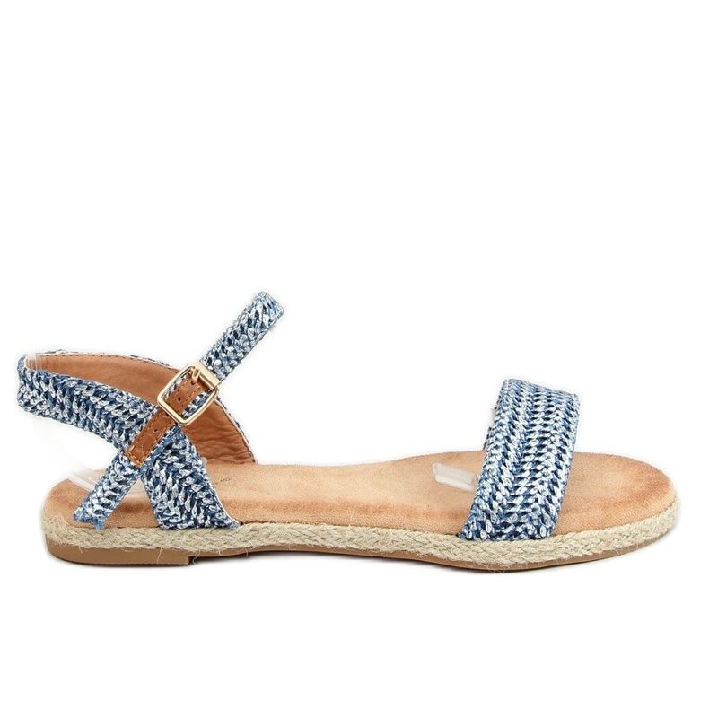 Blaue Espadrilles-Sandalen L197SA-1 Blau