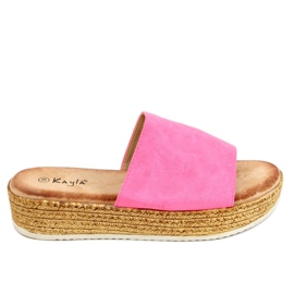 Fuchsia Hausschuhe für Damen 38846 Fluorescent Peach mehrfarbig rosa