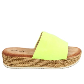 Gelb Gelbe Hausschuhe für Damen 38846 Fluoreszierendes Gelb