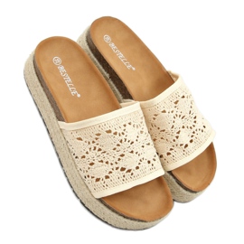 Beige durchbrochene Beige Espadrilles 20-349 Beige
