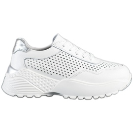 Goodin Modische Ledersneaker weiß