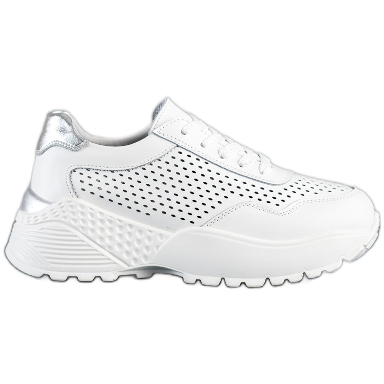 Goodin Modische Ledersneaker weiß