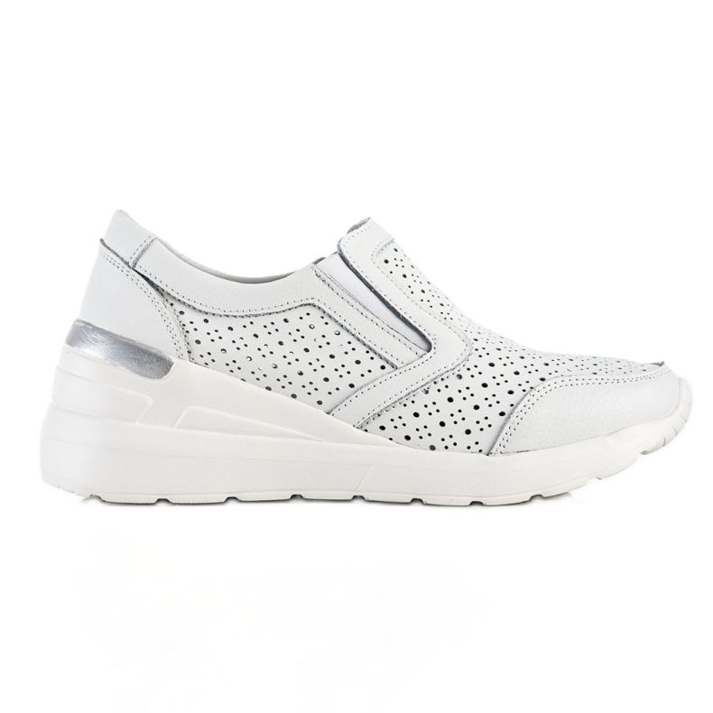 Goodin Weiße Slip-On-Sneakers aus Leder