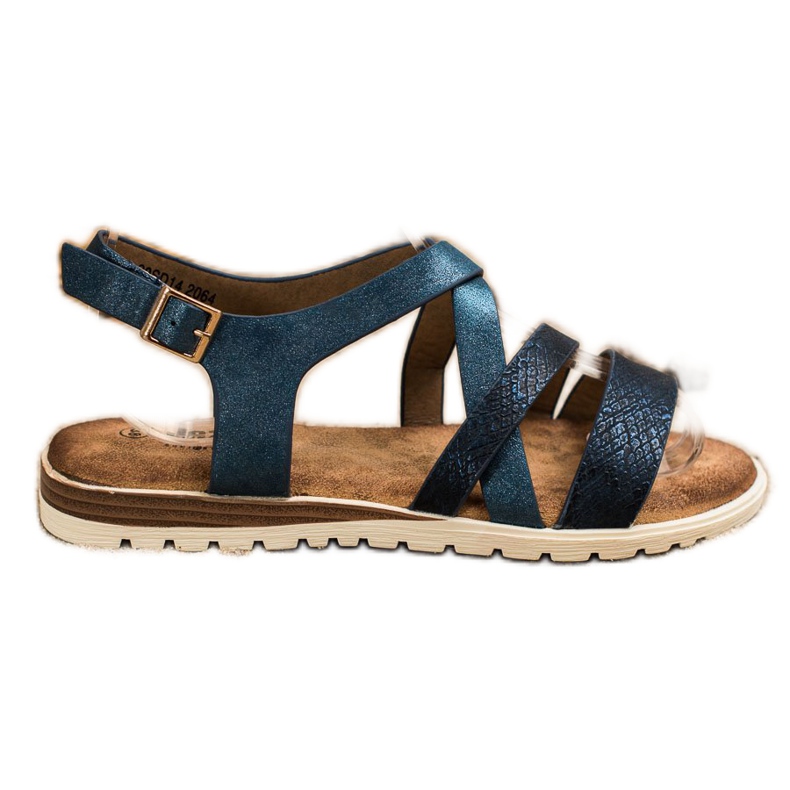 Evento Blaue Sandalen mit Öko-Leder