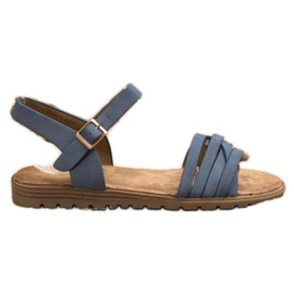 Evento Klassische Sandalen mit Schnalle blau