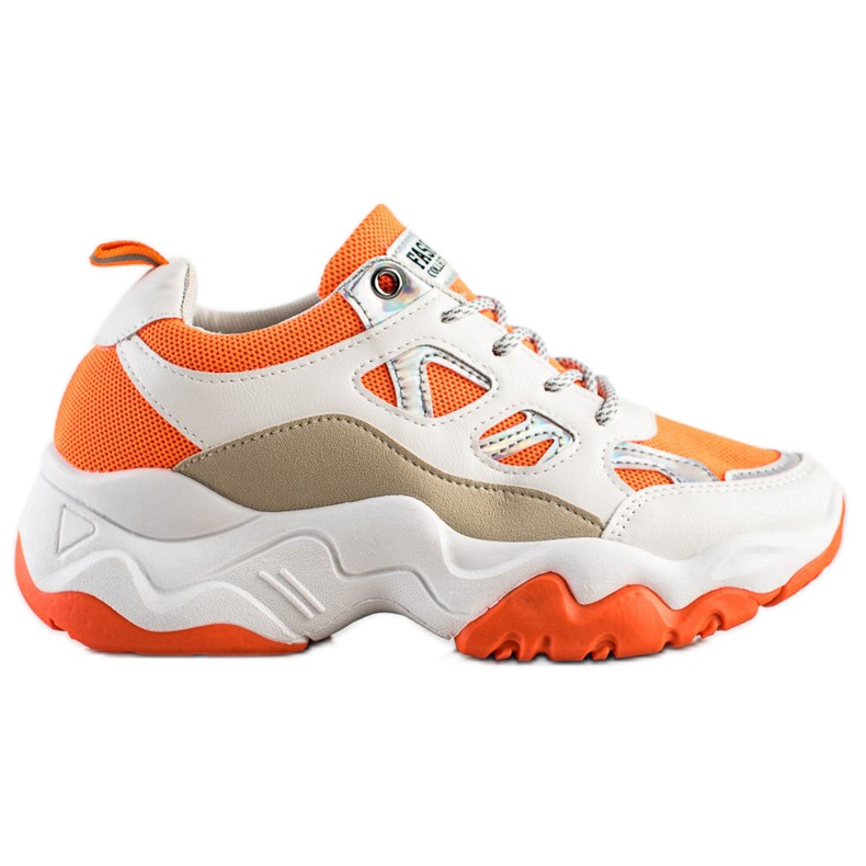 SHELOVET Modische Sneaker zum Schnüren weiß orange mehrfarbig