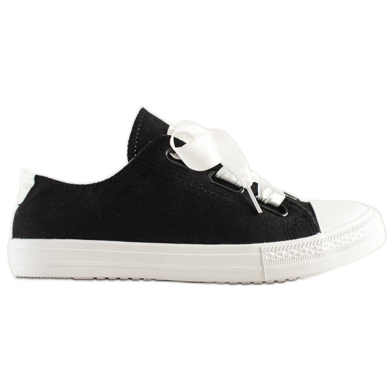 SHELOVET Stylische gebundene Sneakers schwarz