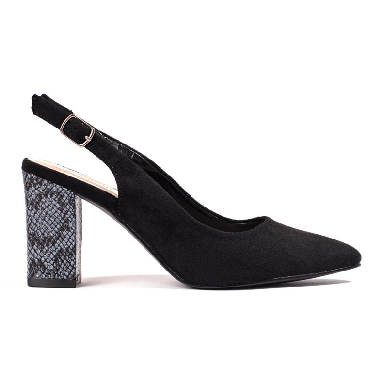 Goodin Wildleder-Pumps mit offenem Absatz schwarz