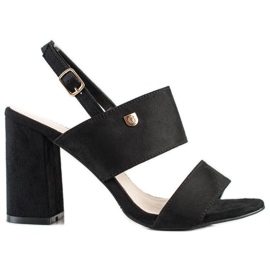 Goodin Sandalen auf einer breiten Stange schwarz