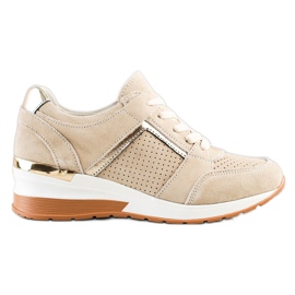 Goodin Beige Leder Sneakers