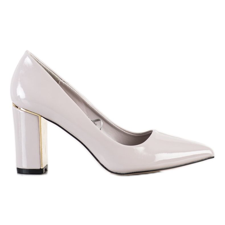 Goodin Stylische Pumps auf High Heels beige mehrfarbig grau