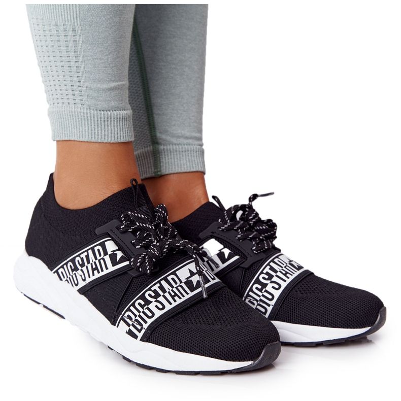 Damen Sportschuhe Memory Foam Big Star HH274359 Schwarz weiß