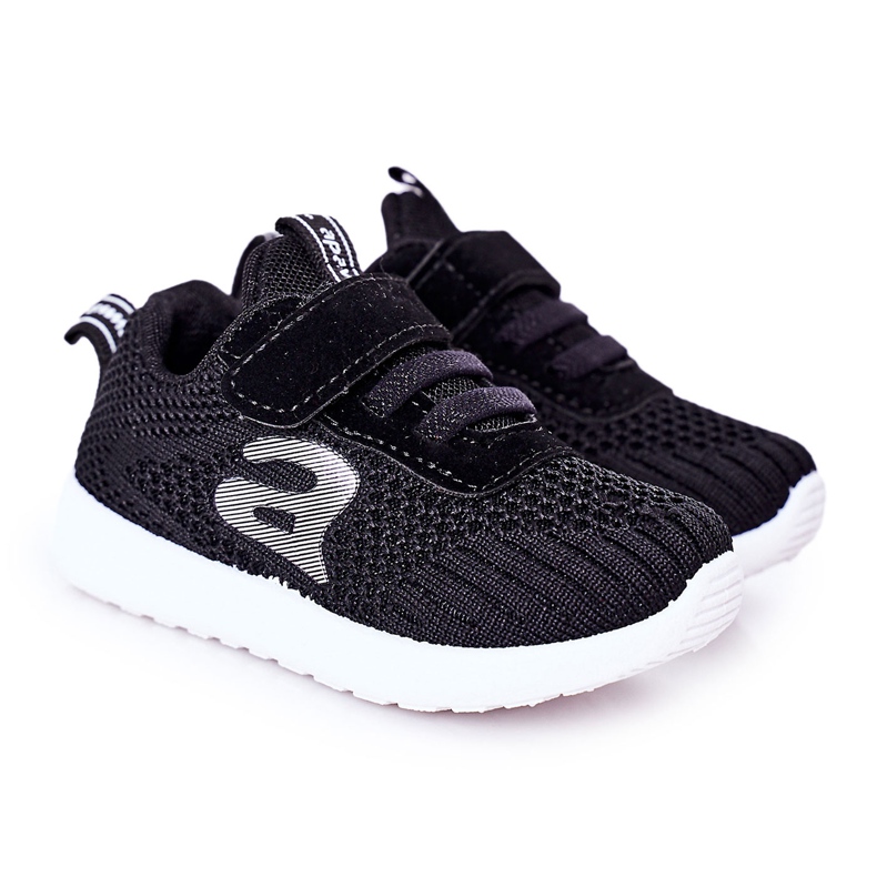 Apawwa Schwarze Sportschuhe für Kinder Little Sportsman