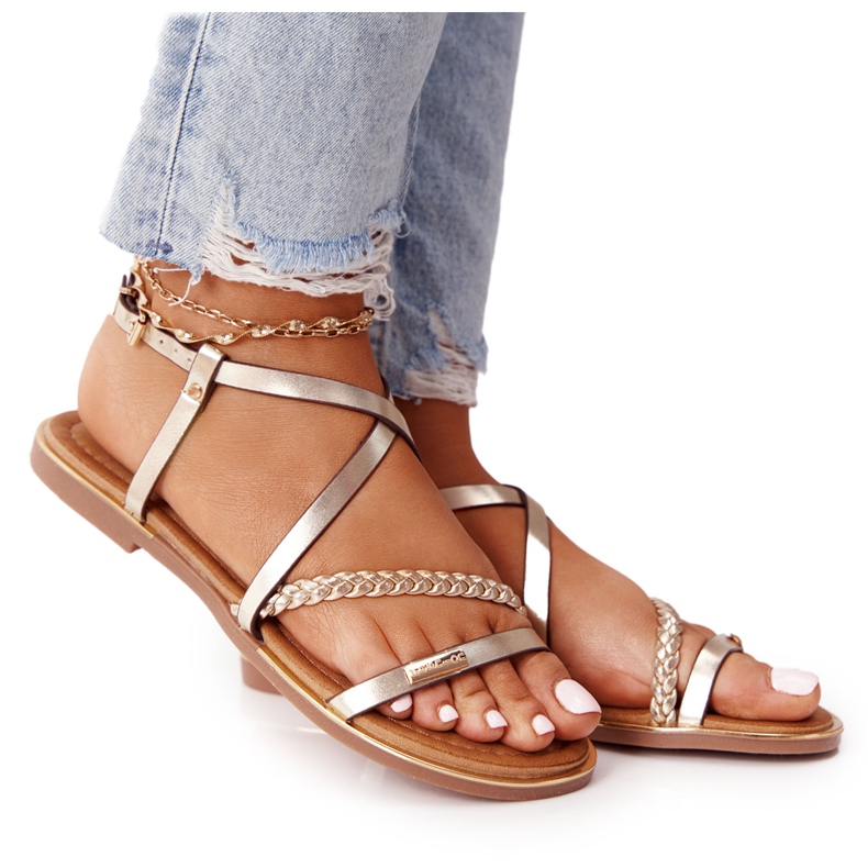 S.Barski Sandalen mit Zopf S. Bararski 152-1 Gold golden