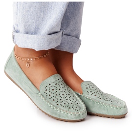 Grüne Molly Wildleder-Loafer für Damen