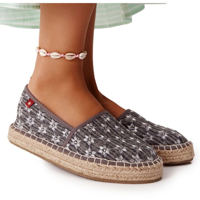 Espadrilles auf geflochtener Plattform Big Star AA274680 Grau