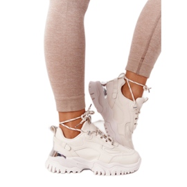 PG1 Damen Sneaker Beige Influencer auf massiver Sohle