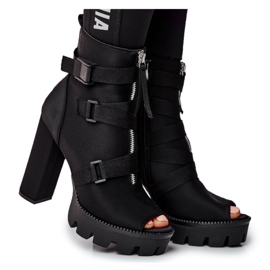 PS1 Damen Stiefeletten Open Toe Black Gladios schwarz