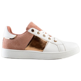 SHELOVET Modische Sneakers mit Schnürung weiß rosa mehrfarbig