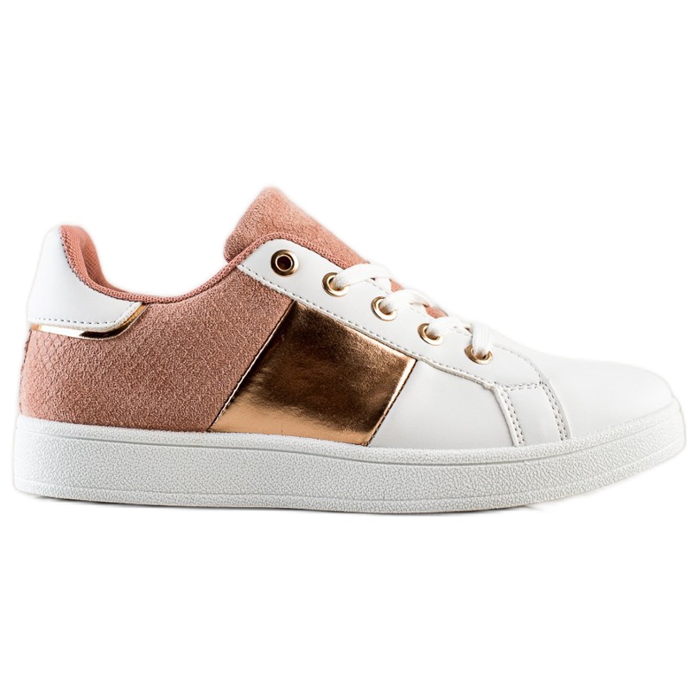 SHELOVET Modische Sneakers mit Schnürung weiß rosa mehrfarbig