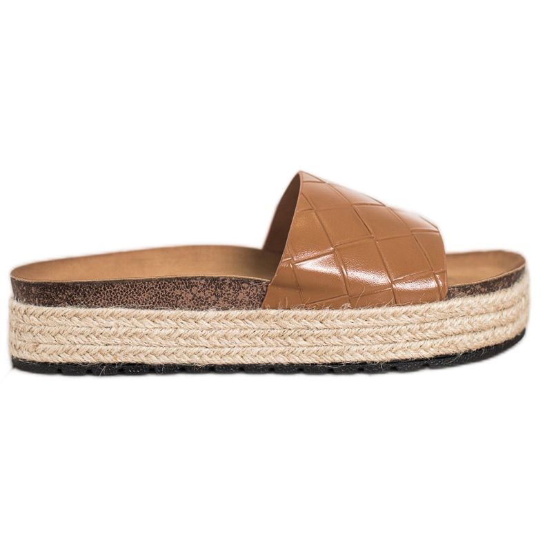 SHELOVET Plateau-Flip-Flops braun