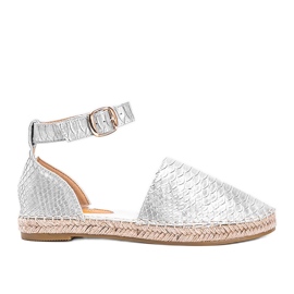 Silberne Espadrilles im Jordan-Schlangenmuster silber-