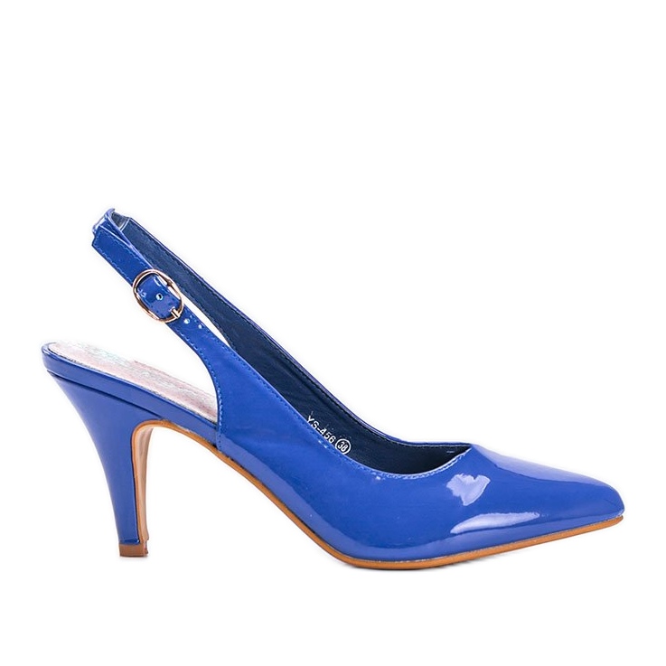 Blaue Pumps auf einem Jenaer Stilettoabsatz