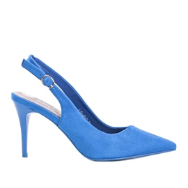 Blaue Pumps aus Öko-Wildleder am Gürtel von Donna