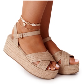 Keilsandalen mit geflochtenem Big Star FF274761 Beige