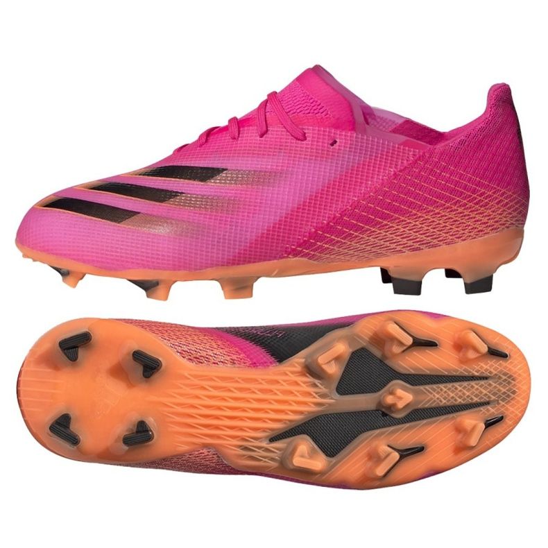 Adidas X Ghosted.1 Fg Jr FW6956 Fußballschuhe rosa, orange rosa