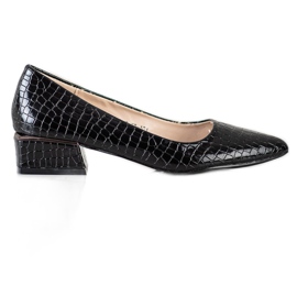 Goodin Schwarze Pumps mit Schlangenmuster