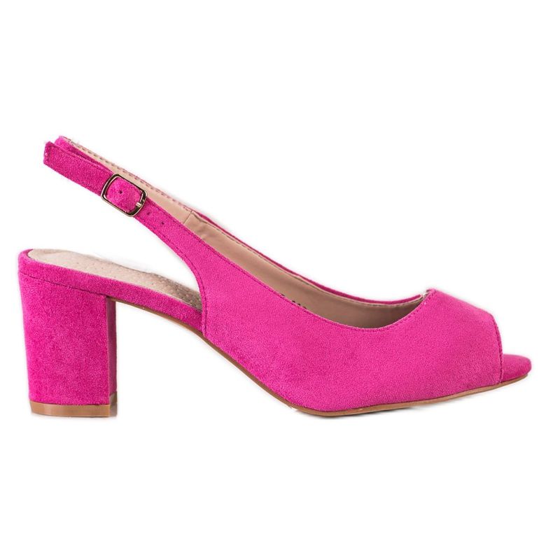 Goodin Wildledersandalen auf einer Bar rosa