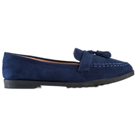 SHELOVET Lässige Loafer mit Fransen navy blau blau