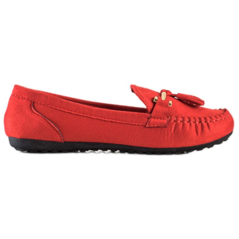 Queentina Modische Wildleder-Loafer rot