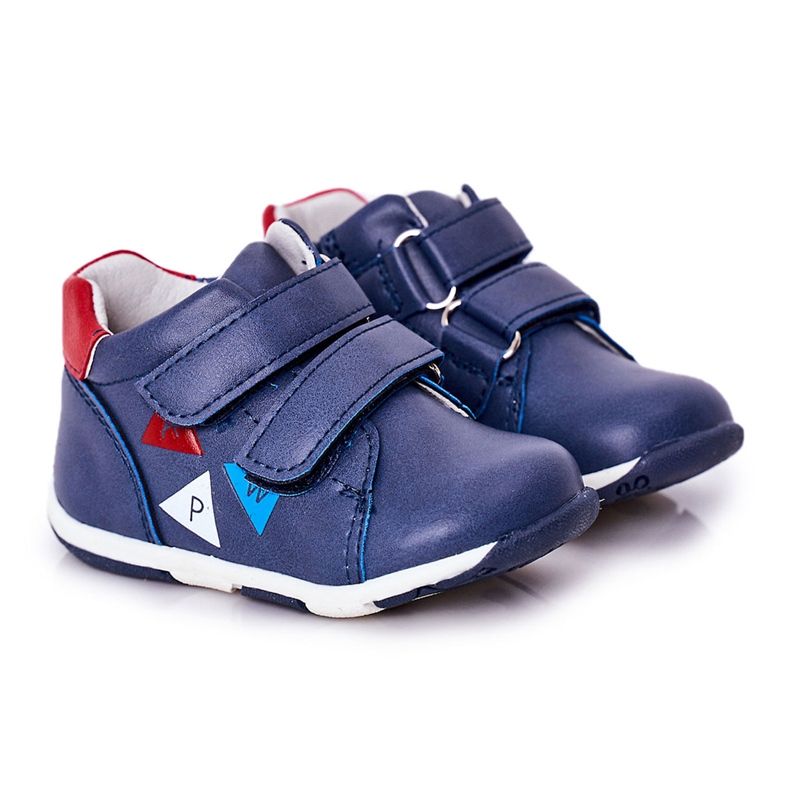 Apawwa Kinder-Brogues mit Klettverschluss Marineblau Milo