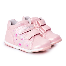 Apawwa Kinder Brogues mit Klettverschluss Rosa Milo