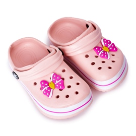 Kinder Hausschuhe aus Schaumstoff Crocs Pink Lazy Day rosa