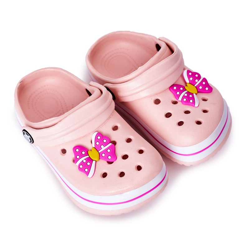 Kinder Hausschuhe aus Schaumstoff Crocs Pink Lazy Day rosa