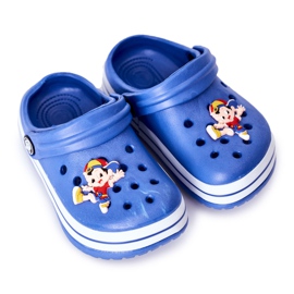 Kinder Hausschuhe aus Schaumstoff Crocs Blue Lazy Day blau