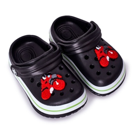 Kinder Hausschuhe aus Schaumstoff Kroks Schwarz Lazy Day mehrfarbig