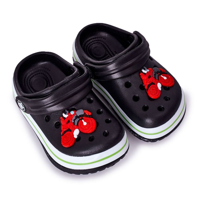 Kinder Hausschuhe aus Schaumstoff Kroks Schwarz Lazy Day mehrfarbig