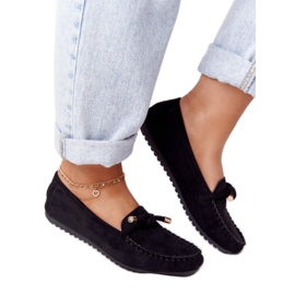 Schwarze Marilyn Wildleder-Loafer für Damen